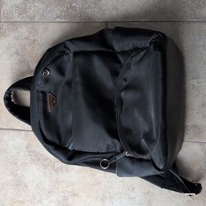 Black Ellen Tracy Backpack With Gold Accessories